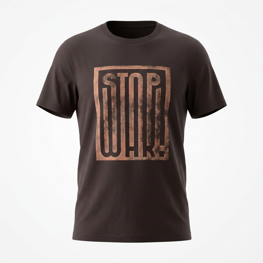 Tee STOP WAR brown