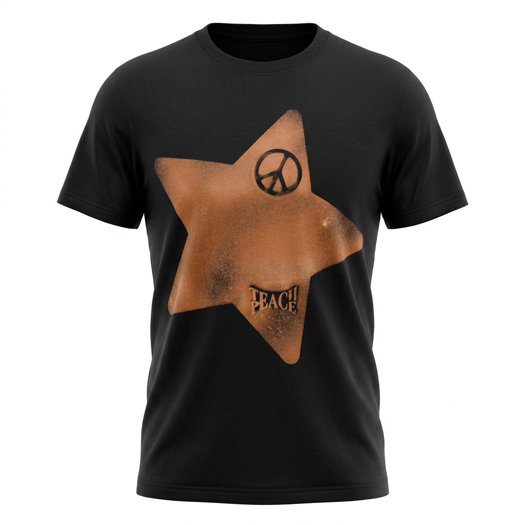 Tee PEACE STAR black