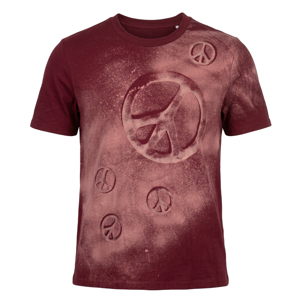 Tee PEACE burgundy