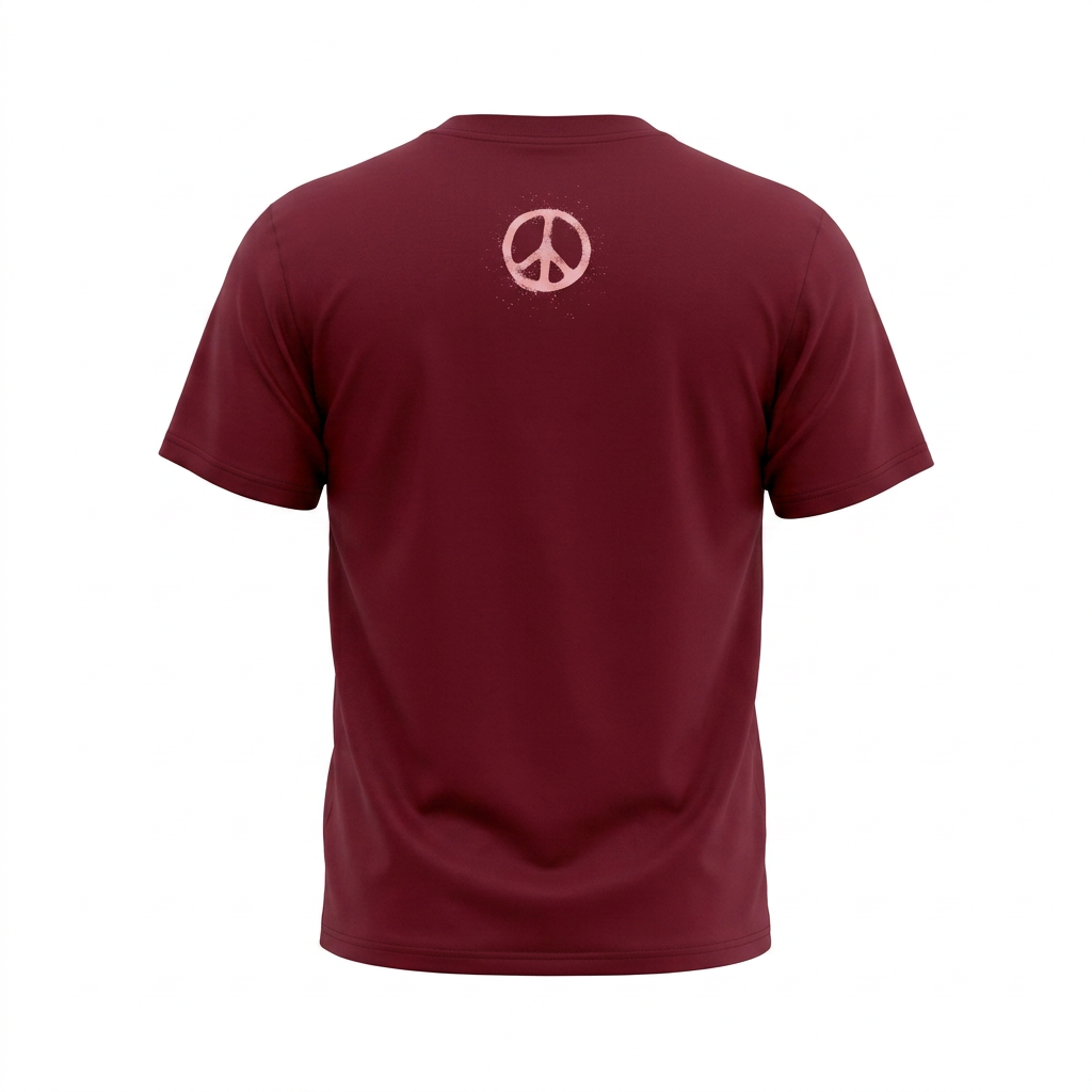 Tee PEACE burgundy – Bild 2