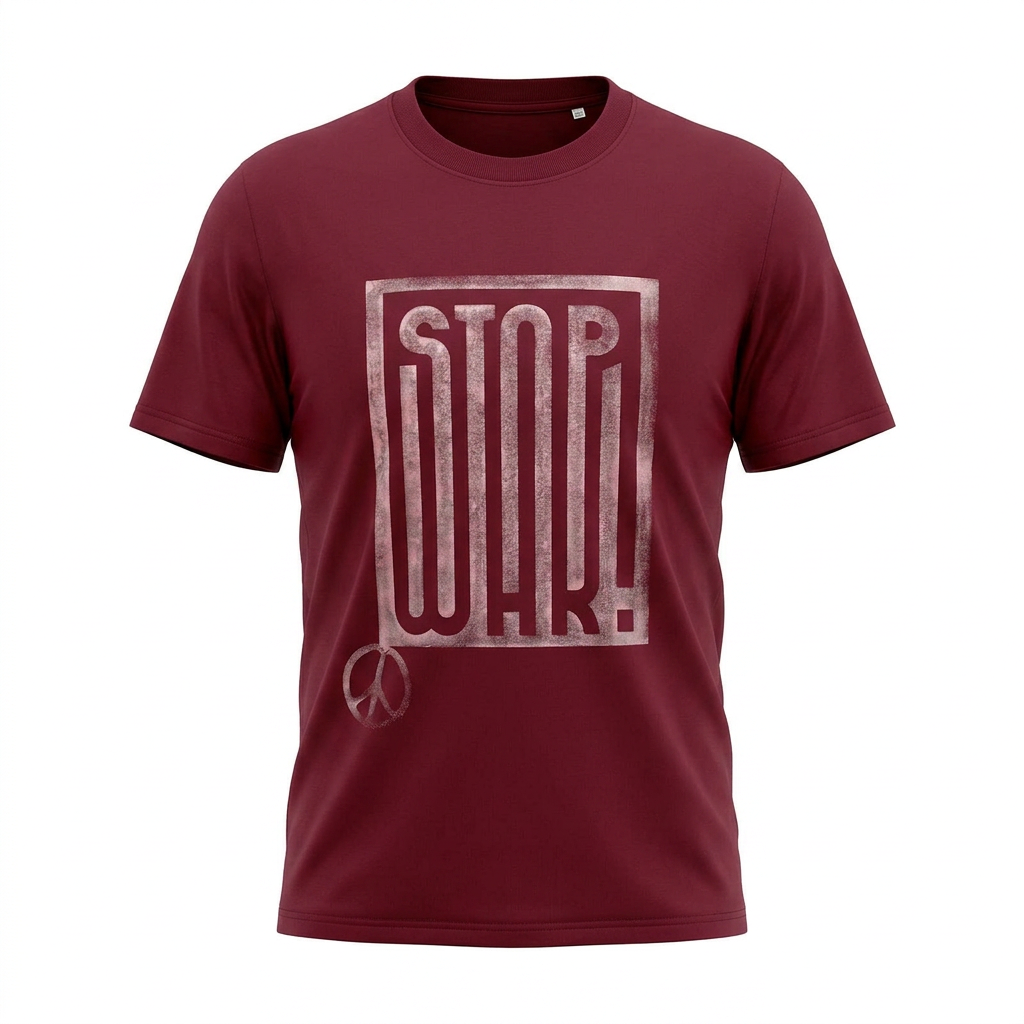 Tee STOP WAR burgundy