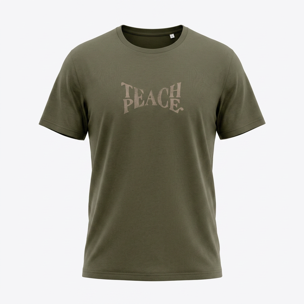 Tee TEACHE-PEACE khaki – Bild 2
