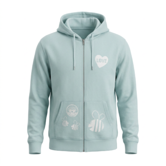 Hoodie PEACE FLOWER aloe