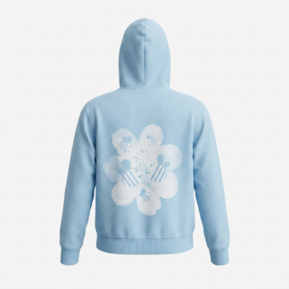 Hoodie BEE FLOWER sky blue