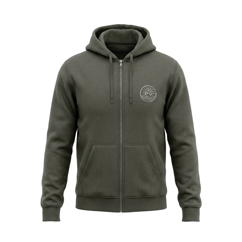 Hoodie PEACE FLOWER khaki – Bild 2