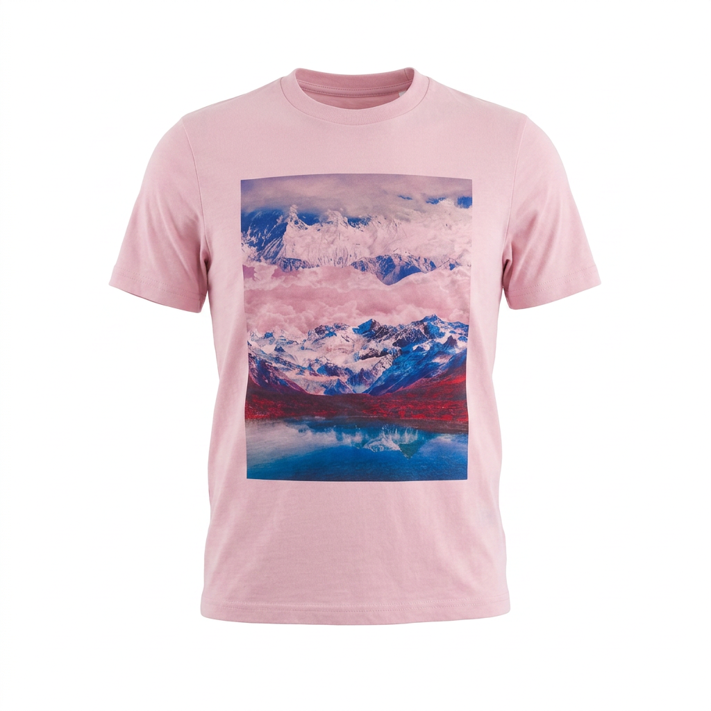 Tee UPSIDE_DOWN cotton pink